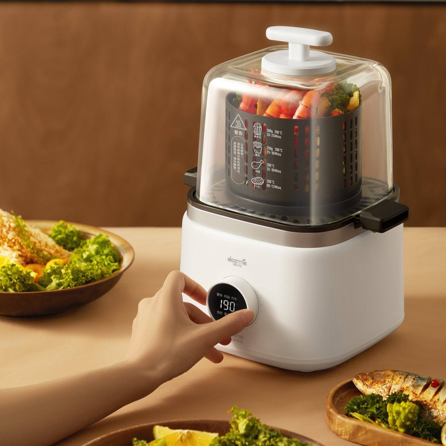 هواپز بدون روغن Deerma DEM-KZ200 شیائومی روی کابینت آشپزخانه